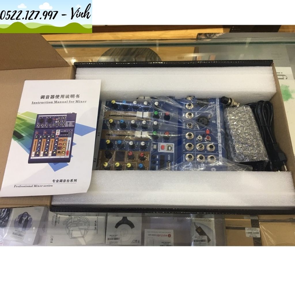 Mixer Yamaha F4 Pro - Tích hợp vang số 16 chế độ vang- Chuyển đổi thành soundcard livestream karaoke - Gia Khang shop