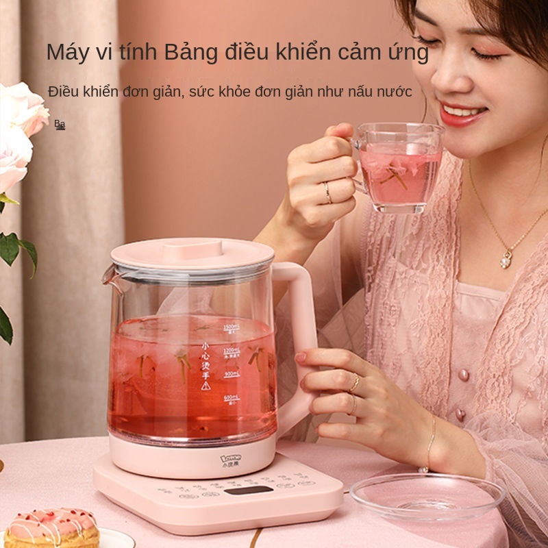 Nồi sức khỏe gấu trúc nhỏ, ấm thủy tinh đa chức năng, nhỏ điện siêu tốc giữ nhiệt pha trà tự động