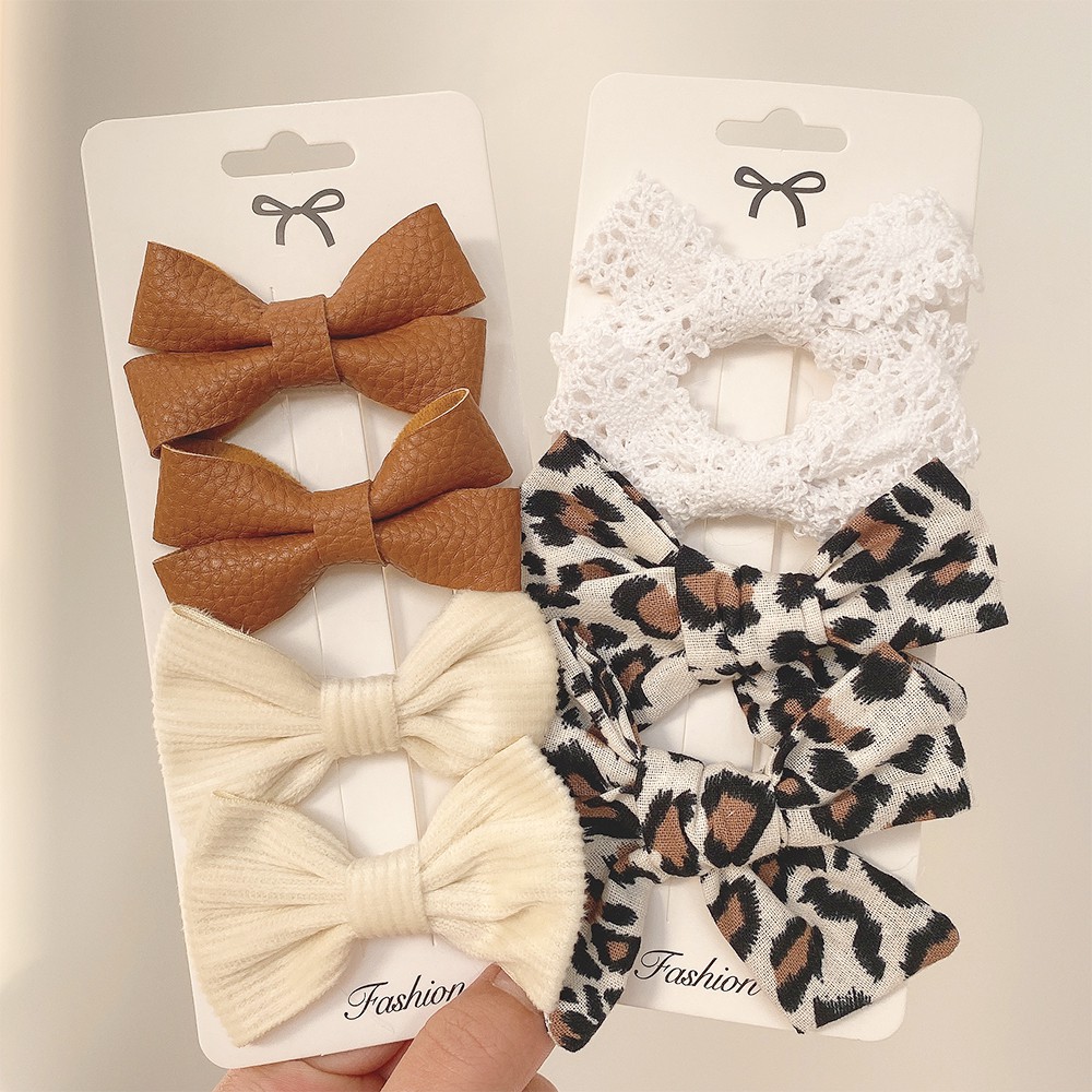 Set 4 kẹp tóc KIDSBOWS đính nơ nhiều mẫu họa tiết tùy chọn xinh xắn dành cho bé gái