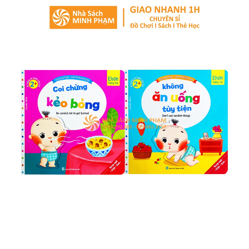 Sách Ehon Song Ngữ Việt Anh Tương Tác Lật Mở Kỹ Năng An Toàn Cho Bé Bộ 10 Cuốn