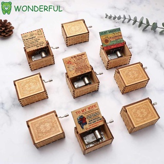 Tuyệt VỜI Vintage Hộp Nhạc Khắc Cho Con Gái Gỗ Hộp Nhạc Khắc Thẻ Bạn Là Ánh Dương Của Tôi Tay Quay Cơ Chế Quà Tặng Cho Vợ