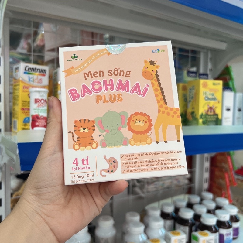 Bộ đôi vàng chống biếng ăn chậm lớn cho bé,Men sống Bạch mai Plus và enzym tăng đề kháng