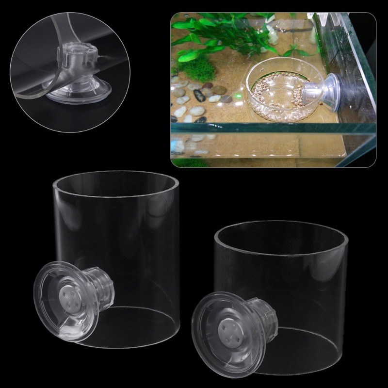 Dụng Cụ Cho Cá Ăn Hình Tròn Bằng Acrylic Trong Suốt Tiện Dụng