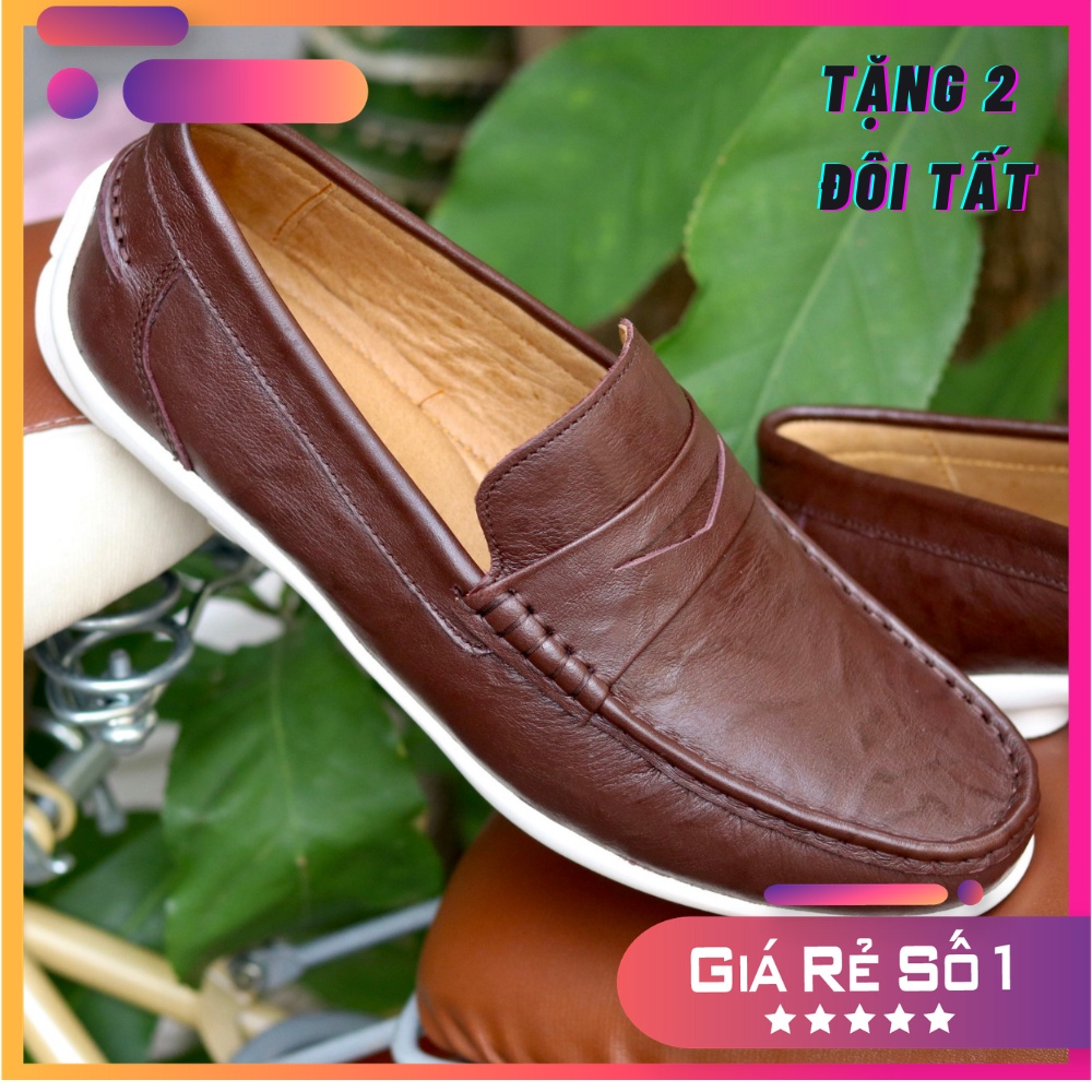 Giày da Thái Lan cao cấp, giày lười nam da bò, giày mọi, Nhập Thái Lan Full hộp, bảo hành 2 Năm, mã SP TH001N