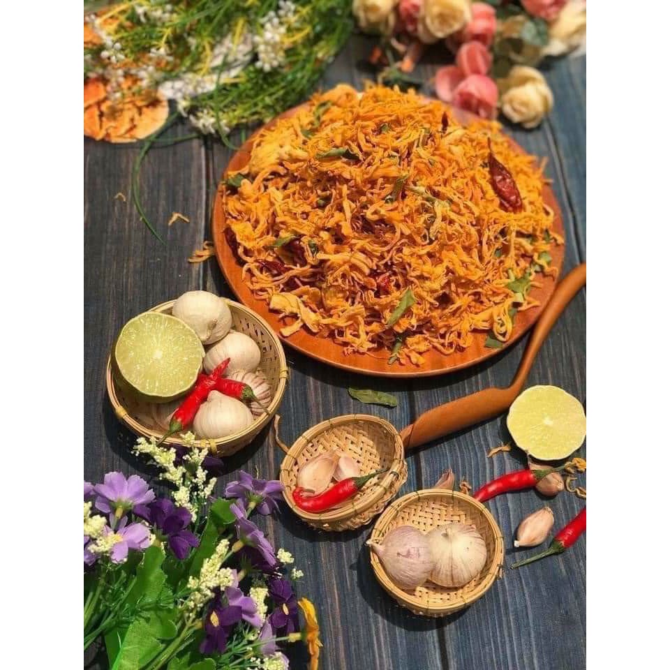 500gr Khô gà lá chanh - khô gà xé cay