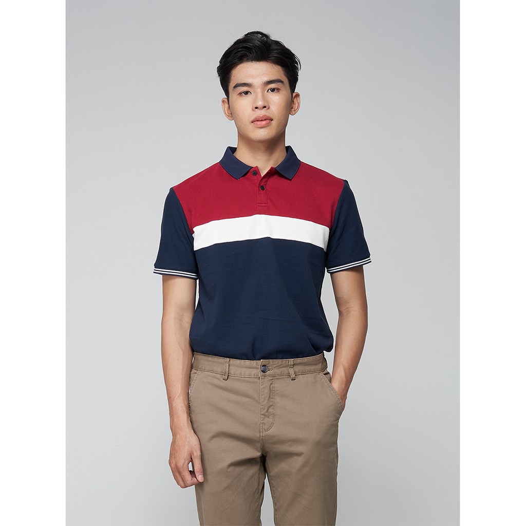 Áo thun polo nam phối 3 lớp màu 4MEN PO013 ngắn tay, cổ bẻ, bo tay, vải thun 100% cotton cao cấp | BigBuy360 - bigbuy360.vn