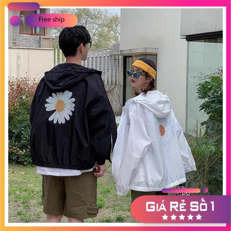 [ÁO KHOÁC NỮ,NAM] Áo Khoác Dù 2 Lớp Hình Bông Cúc Free Size 65kg AK27 | BigBuy360 - bigbuy360.vn