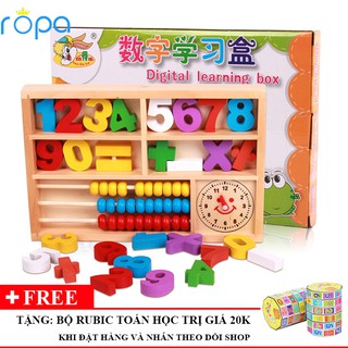 Bộ Tính Bằng Gỗ An Toàn Cho Bé, Bộ đồ chơi toán học cho bé