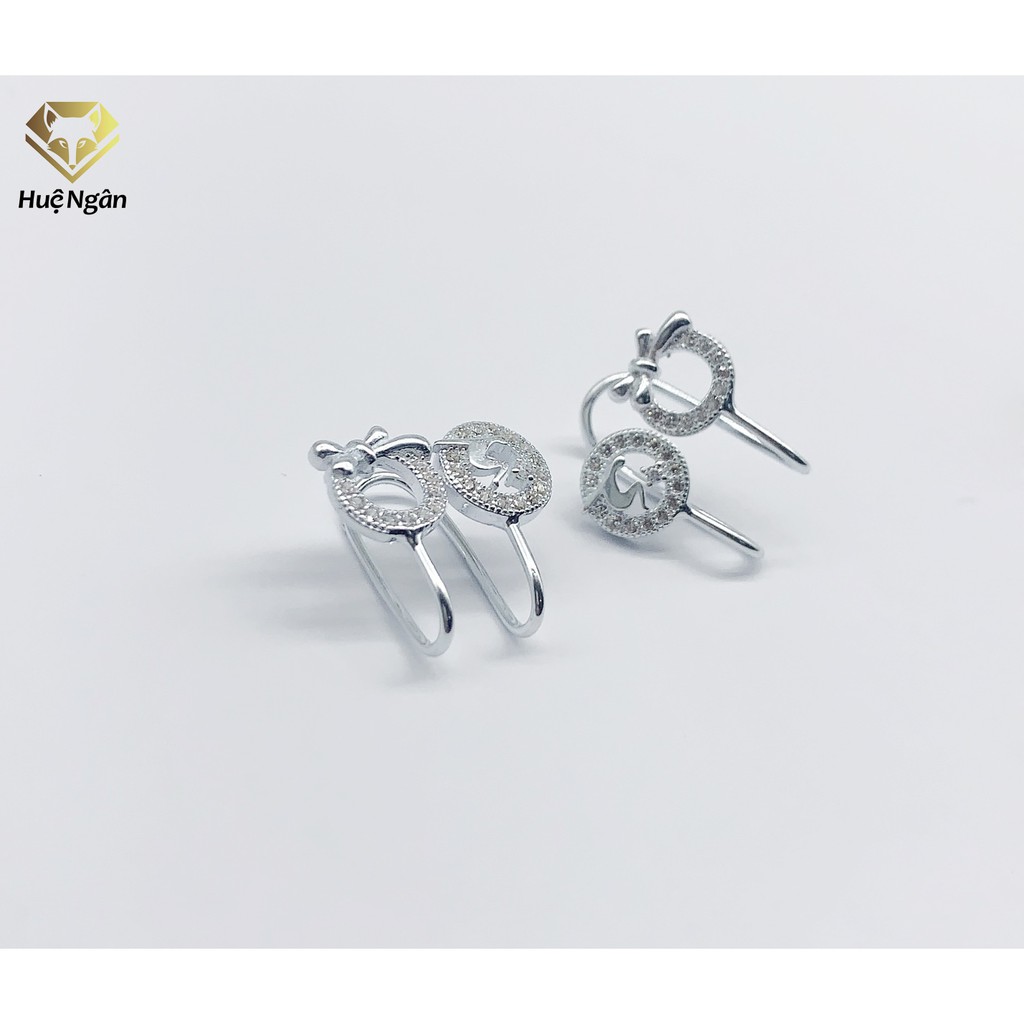 Bông tai bạc Ý 925 Huệ Ngân Bông cài RYEJ140001