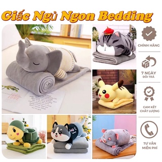 Gấu bông có mền - chăn gối văn phòng 3in1