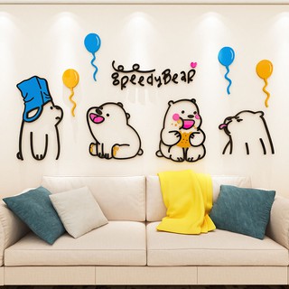 💞TRANH DÁN TƯỜNG MICA 3D 💞 CHỐNG THẤM GẤU TRANG TRÍ PHÒNG NGỦ, MẦM NON💞