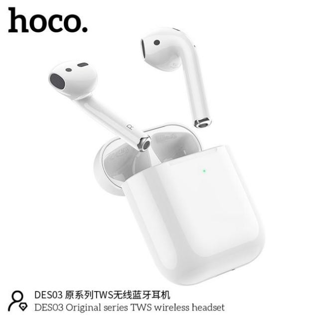 Tai Nghe Bluetooth TWS Hoco DES03 - Định Vị, Đổi Tên ,Nghe Nhạc Liên Tục 3-5 giờ, Bluetooth 5.0 - Bảo Hành 6 Tháng