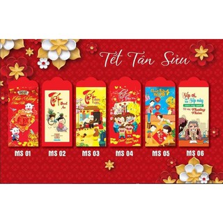 Combo 10 bao lì xì đón Tết 2021, giấy đẹp kích thước 7.5x17cm (inbox cho shop để chọn thêm mẫu)