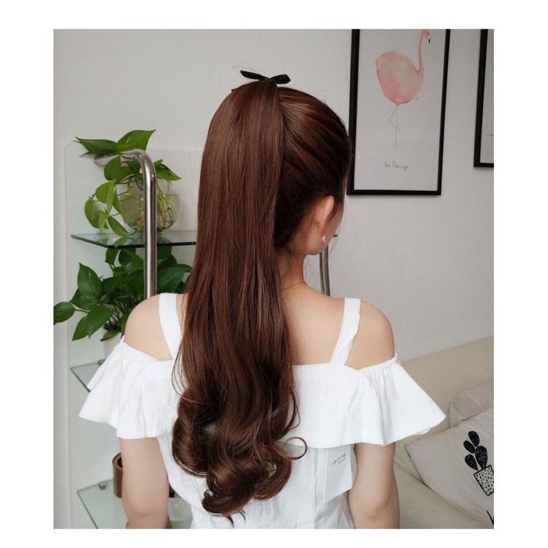 Tóc giả cột xoăn đuôi C50-50cm