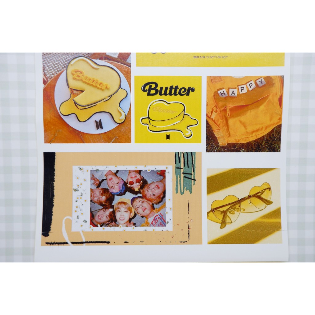 Set Sticker BTS Butter Theme - Bullet Journal Sticker - Trang Trí Sổ - In Sắc Nét - Có Sẵn Keo Dán - Bền Màu