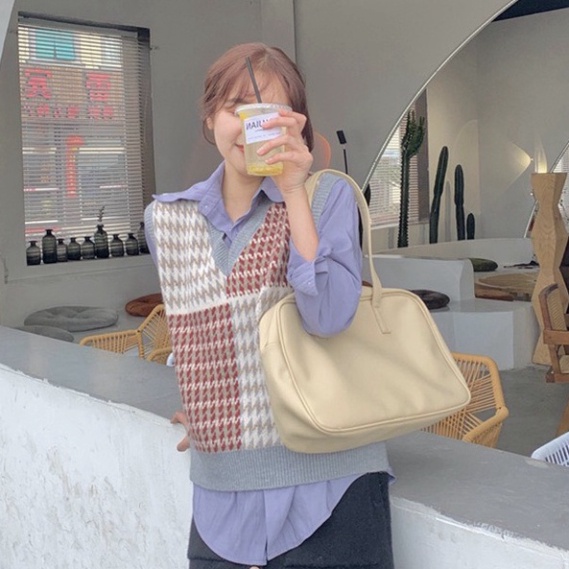 Gile Len Nữ GUMAX Ullzang, Áo Gile Len Cổ Chữ V Hàng Quảng Châu Thời Trang Cao Cấp | BigBuy360 - bigbuy360.vn