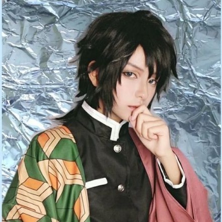 Wig/tóc giả đen cosplay Tomioka Giyuu thuỷ trụ Kimetsu no Yaiba demon slayer