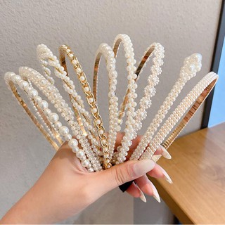 Bingo Băng Đô Cài Tóc Đính Ngọc Trai Phong Cách Hàn Quốc Thanh Lịch Dành Cho Nữ
