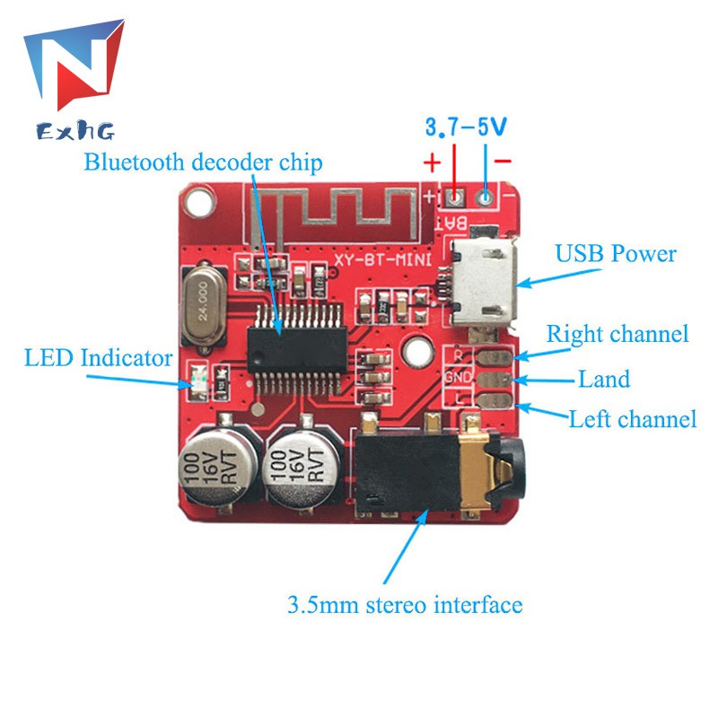 ExhG❤❤❤High quality Bluetooth 4.1 Audio Receiver Board 3.5mm Stereo DIY Modified Accessories @VN