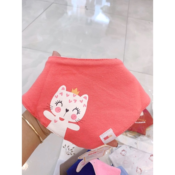 Khăn/ yếm tam giác cúc bấm cotton ZoseKids