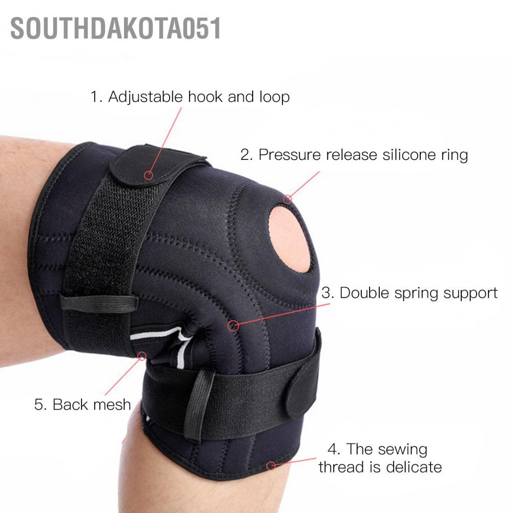 Hàng Sẵn Băng bảo vệ đầu gối chống trượt khi chơi thể thao Nẹp đầu gối với bộ ổn định bên có thể điều chỉnh độ nén Hỗ trợ giảm đau khớp【Southdakota051】