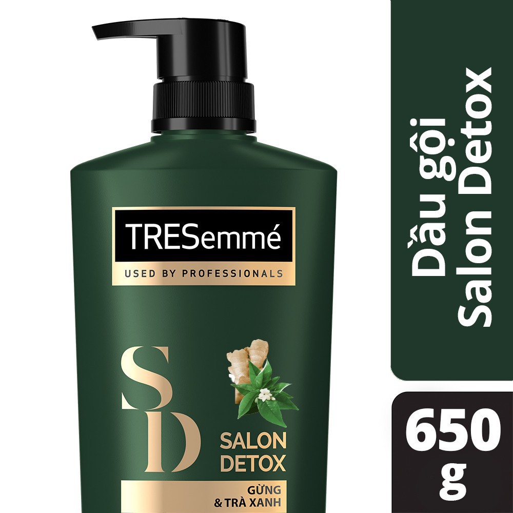 Dầu gội TreSemme Salon Detox Gừng và Trà xanh giúp tóc chắc khoẻ 650g