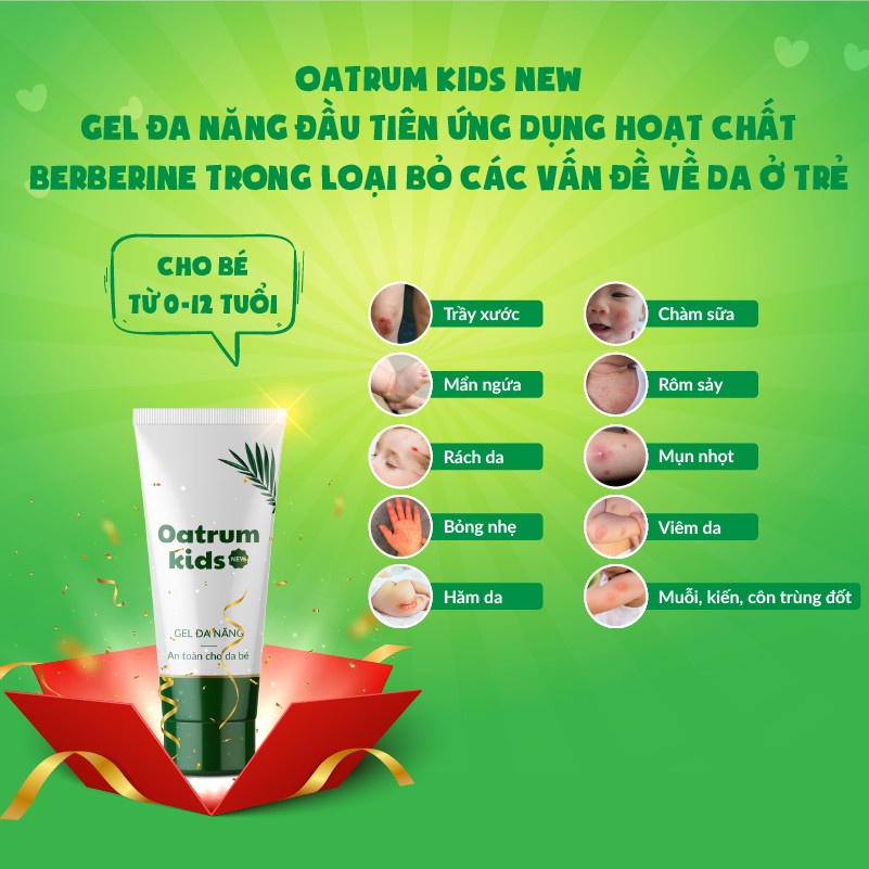 Gel bôi da đa năng Oatrum Kids New - bé hết trầy xước, rách da, bỏng, côn trùng đốt, hăm, chàm sữa