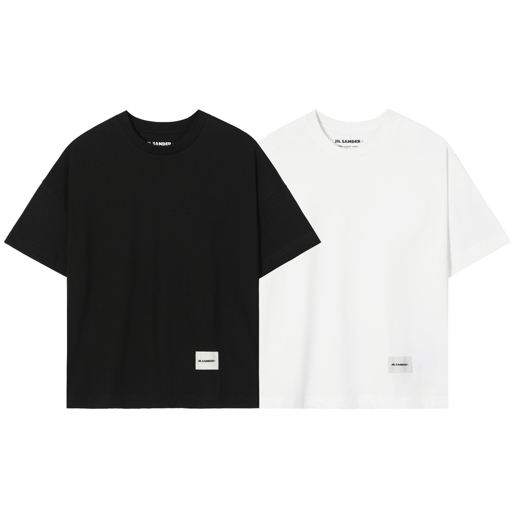 JIL SANDER minimalist lettering logo solid color loose couple matching T-shirt