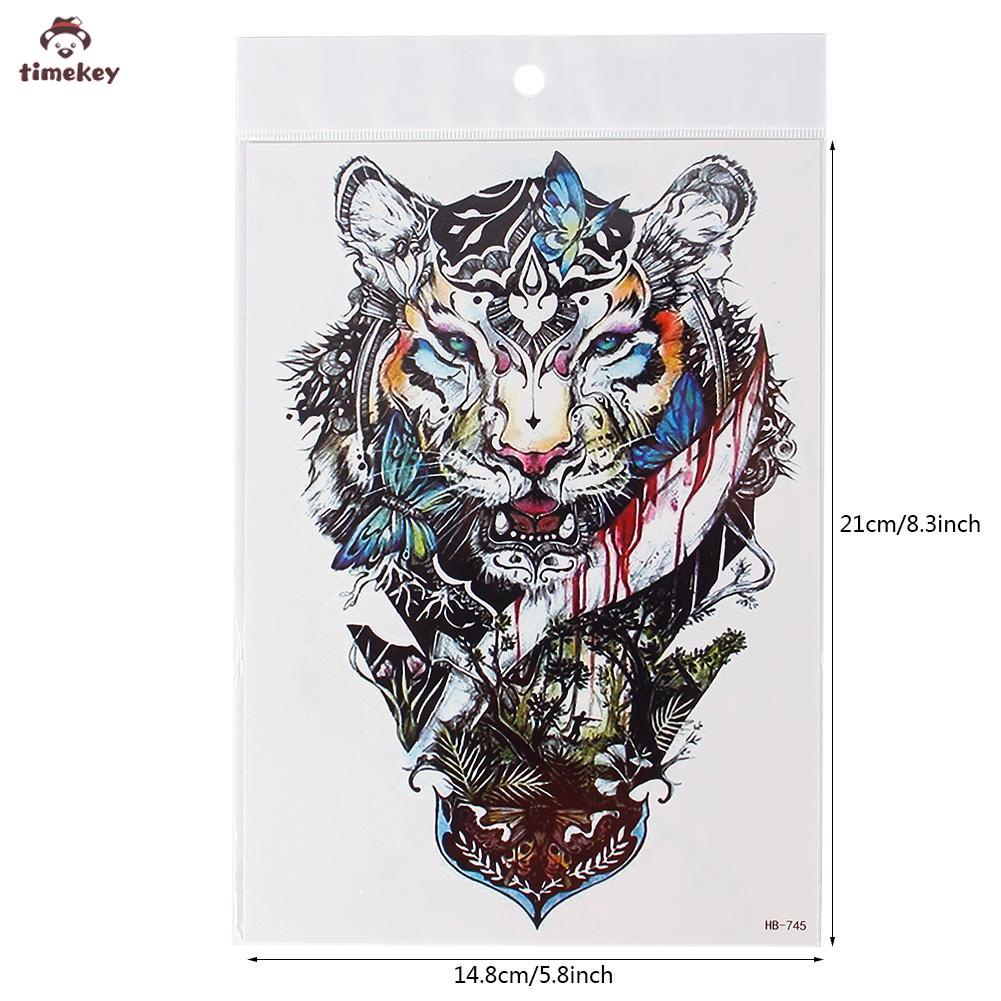 Hình xăm dán tạm thời chống nước hình con hổ 21x14.8CM