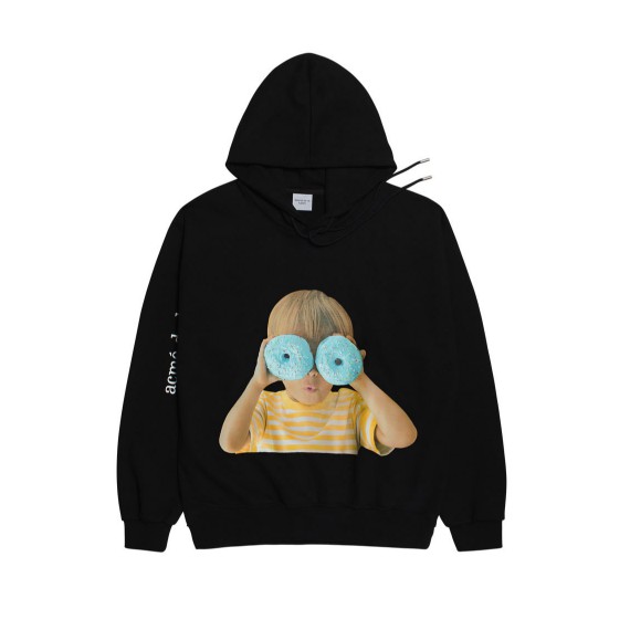 ÁO KHOÁC CÓ MŨ ADLV BABY FACE HOODIE BLACK DONUT 6