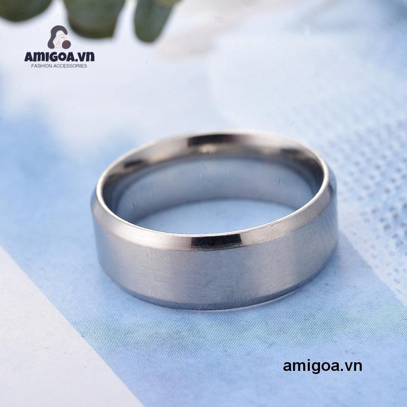 Nhẫn Nam Bằng Thép Không Gỉ 8MM Thiết Kế Đơn Giản