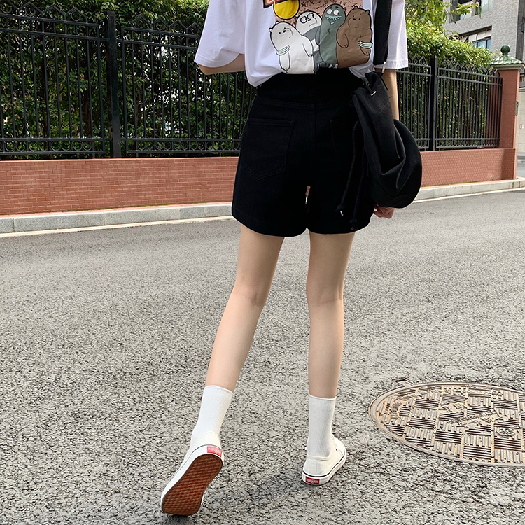 Quần short denim lưng cao 42244 đơn giản dễ phối đồ