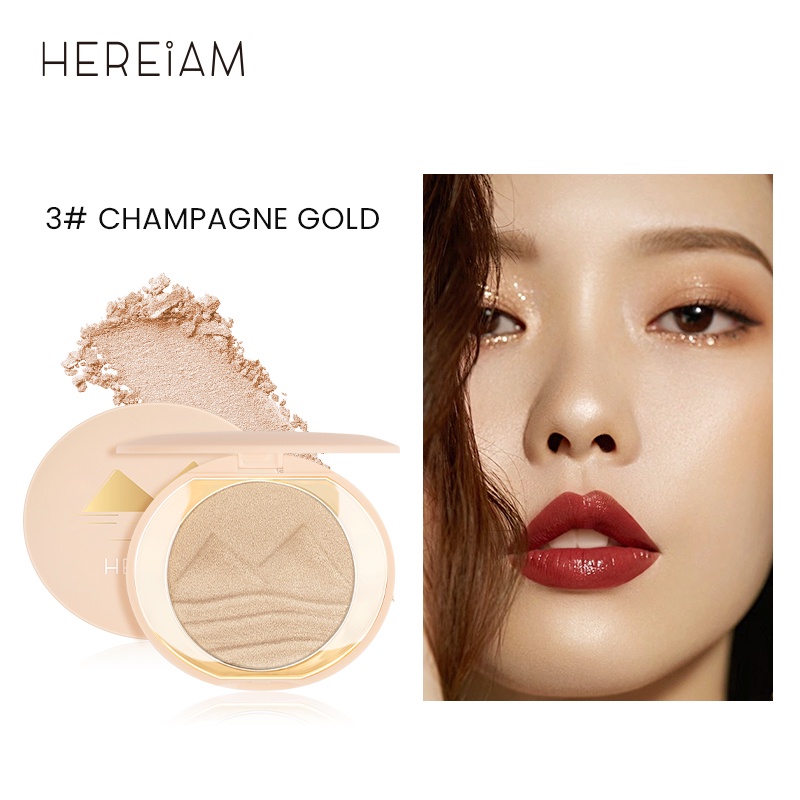 [Hàng mới về]Hộp phấn bắt sáng/tạo khối HEREIAM 1003 3 màu kết cấu lì trang điểm mặt tự nhiên lâu trôi 69g