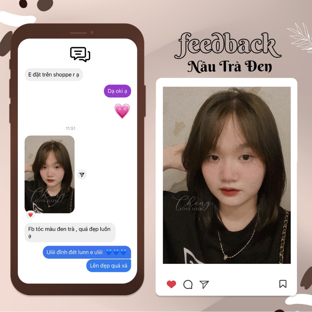 Thuốc Nhuộm Tóc Nâu Trà Đen Không Cần Tẩy | Chang