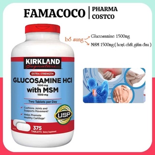 Viên uống Bổ xương sụn khớp Kirkalnd Glucosamine giảm đau nhức xương khớp mùa lạnh 375 viên hàng Mỹ FAMACOCO