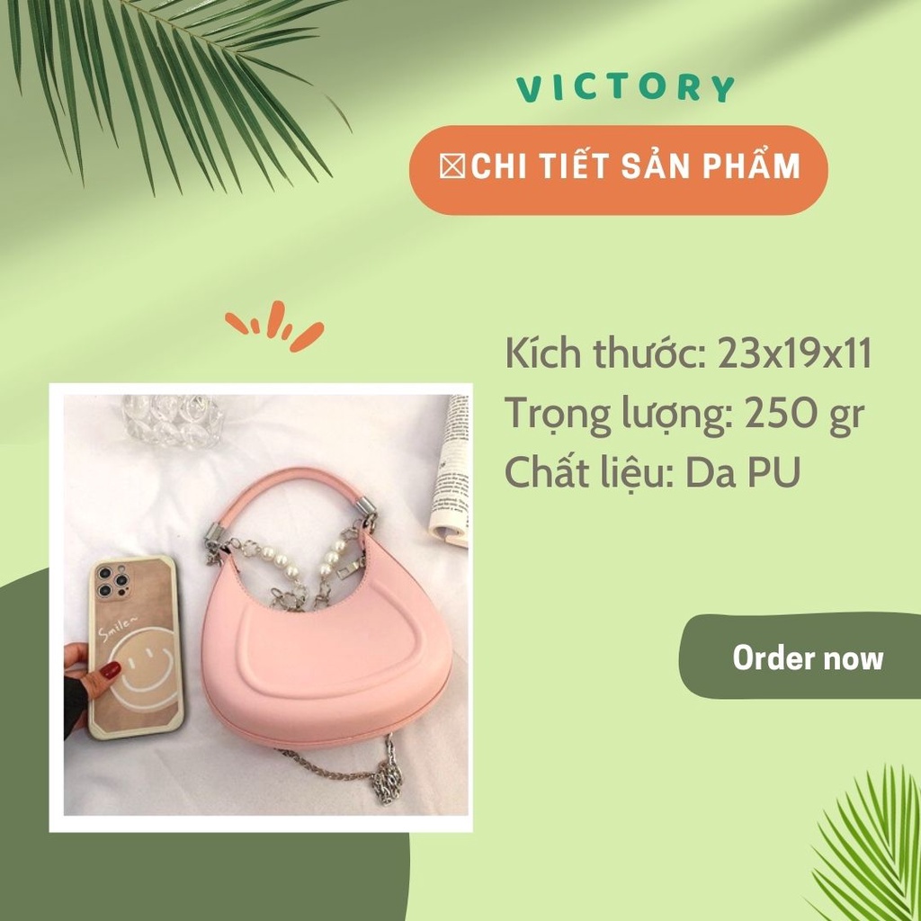 Túi Xách Nữ VICTORY Đeo Chéo Có Quai Ngọc thời trang Hàn Quốc Dự Tiệc Đi Làm sang chảnh SKU: 382