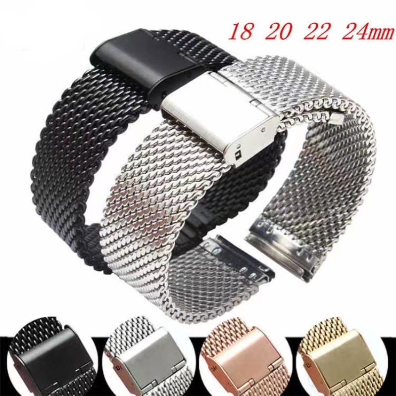 Dây Đeo Đồng Hồ Milanese Bằng Thép Không Gỉ 304 Dày 1.0Mm 20mm 22mm 24mm