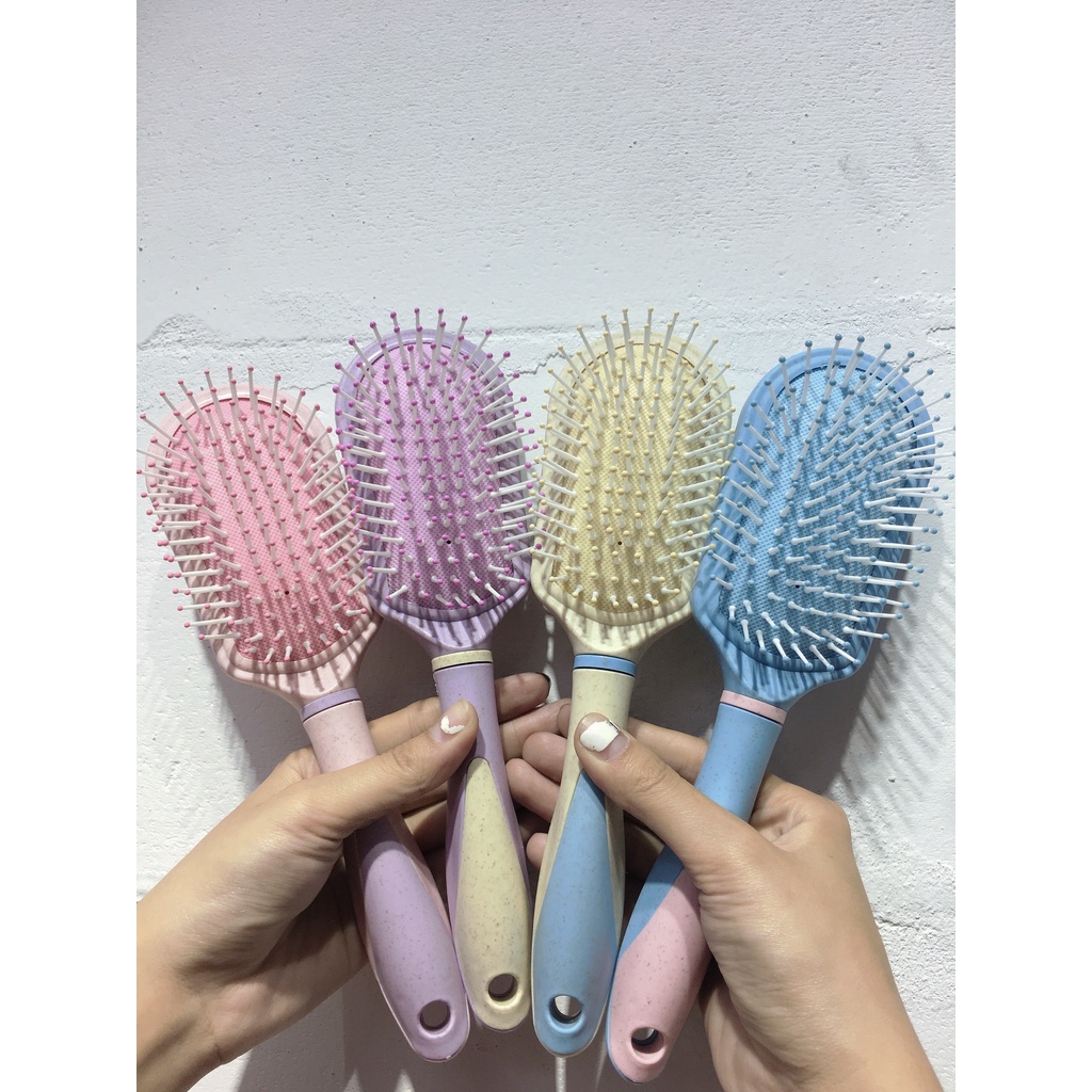 Lược gỡ rối tóc, massage đầu lông mềm êm ái, nhựa lúa mạch