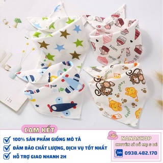 [Sỉ/Lẻ] Khăn yếm tam giác 2 lớp cotton có cúc bấm cho bé