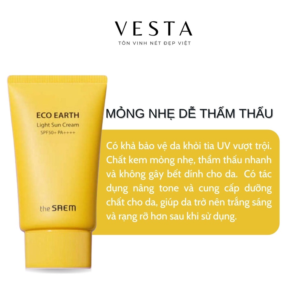 Kem Chống Nắng The Saem Eco Earth Power Pink Sun Cream 50g