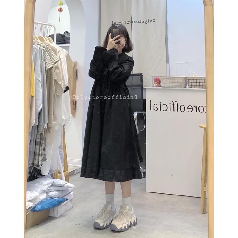 VÁY BABYDOLL CỔ BÈO ĐEN + TRẮNG | BigBuy360 - bigbuy360.vn