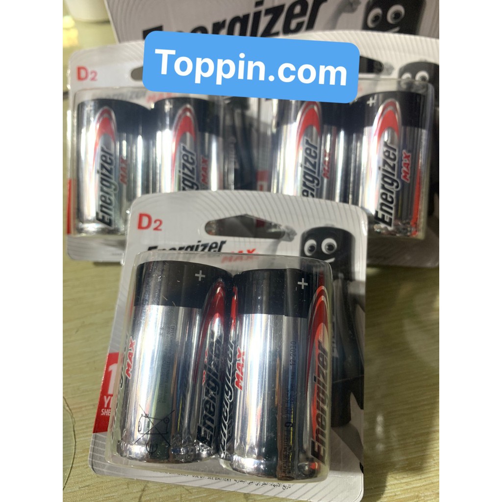 [TOPPIN] Pin đại D Energizer Alkaline 1.5v Max E95 - Chính Hãng - Vỉ 2 viên