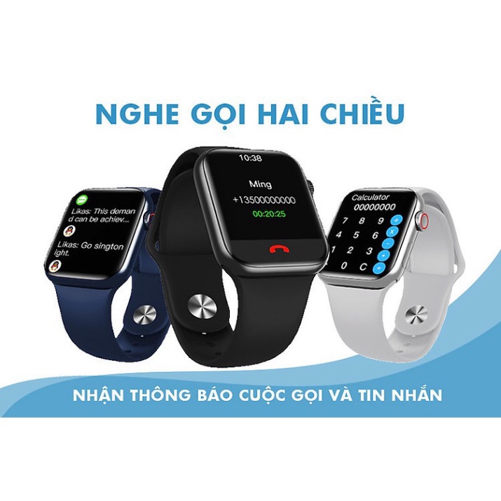 Đồng Hồ Thông Minh HW16 Series 6,Màn Hình Full Tràn Viền, Chống Nước Tốt, Hỗ Trợ Tiếng Việt, Thay Hình Nền, Có Núm Xoay.