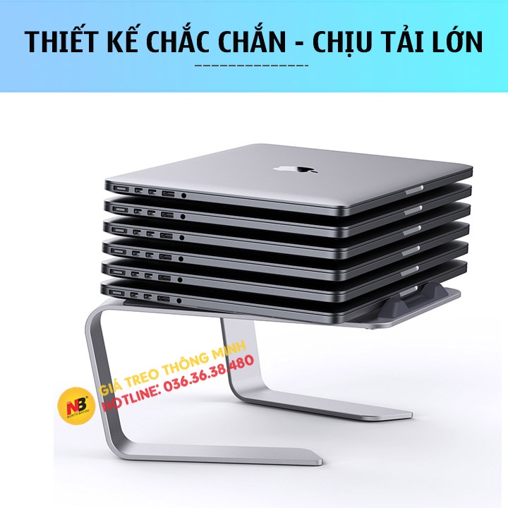 Giá đỡ nâng cao laptop nhôm hỗ trợ tản nhiệt P49 10 - 15 Inch / Giá Kệ cho máy tính xách tay laptop - macbook