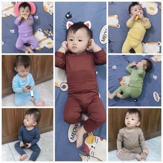 Hot Bộ minky mom, peekaboo dài tay cạp cao thun lạnh cho bé