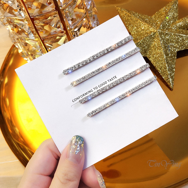GETNOIVAS Set kẹp tóc đính kim tuyến lấp lánh thời trang dành cho nữ