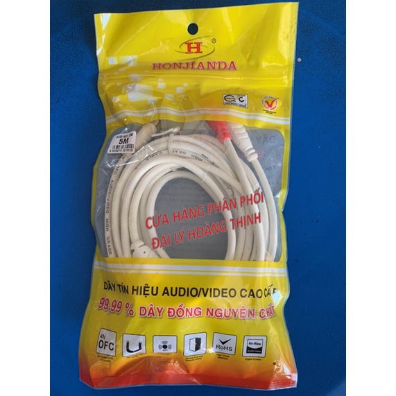 Dây AV 3 ly 2 bông sen, Dây 3.5 ra 2 đầu Bông Sen loại 1,8M/ 3M/ 5M/ 10 MÉT, Dây Cáp Loa Bông Sen Đồng Nguyên Chất