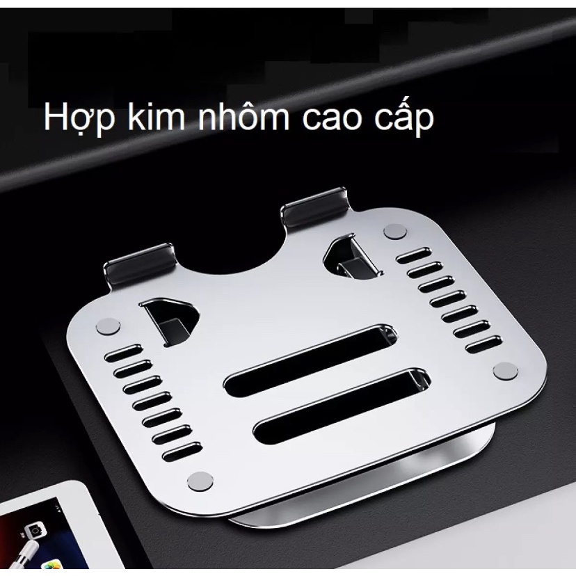 Kệ Giá Đỡ Laptop Macbook Nhôm Cao Cấp Xếp Gọn Có Thể Điều Chỉnh Độ Cao Lên Xuống Thoải Mái Không Bị Rung Ổn Định, Chắc C