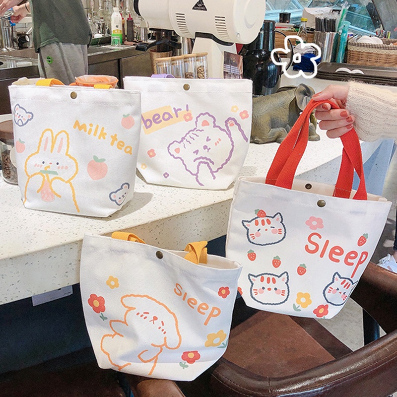 Túi vải In Họa Tiết Hoạt Hình Dễ Thương Cho Nữ