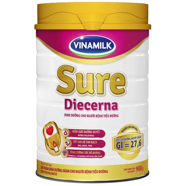 Vinamilk Sure Diecerna Lon 900g - dinh dưỡng cho người tiểu đường